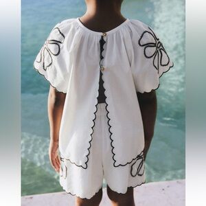 ZARA EMBROIDERED POPLIN MATCHING SET